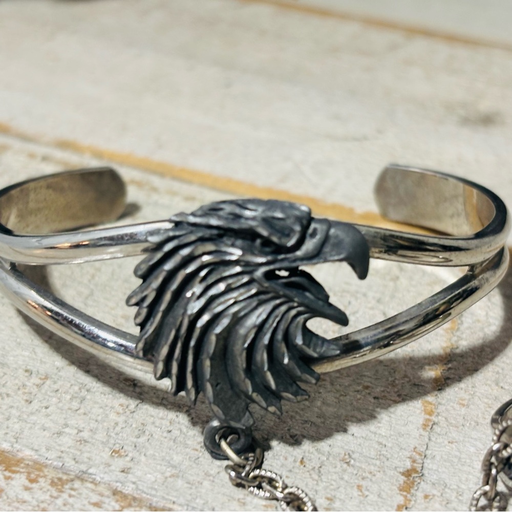 Vintage❤️1995 Signed EJC Eagle Bracelet & Ring - Picture 2 of 4